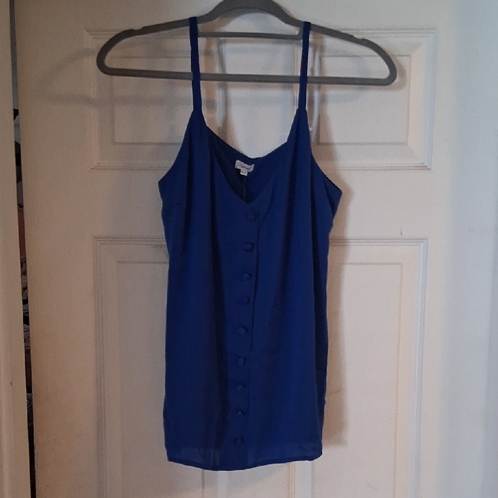Kismet Cobalt Blue Button-Front Spaghetti Strap Camisole